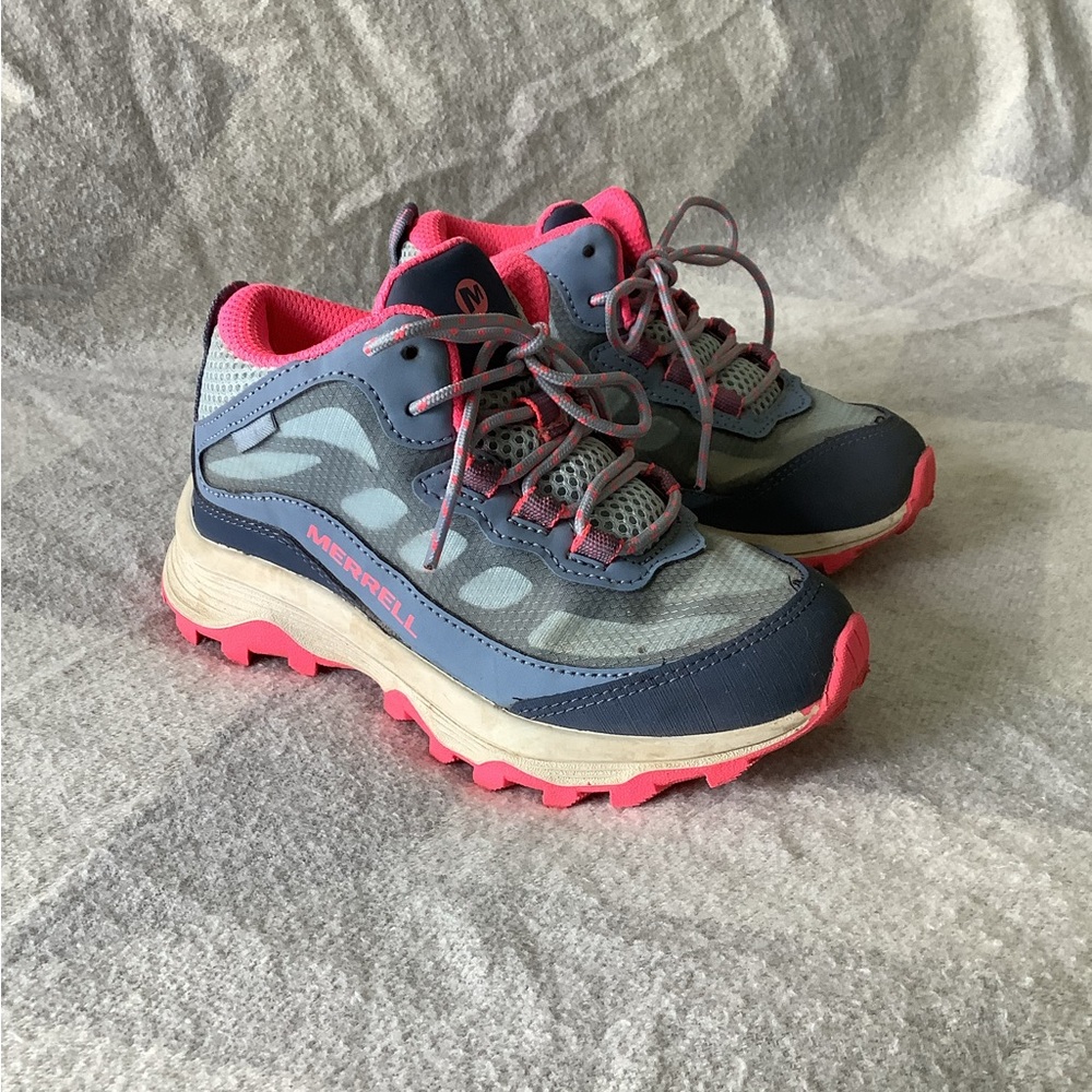 Merrell Kids' Gray and Pink Hiking Shoes size child 12